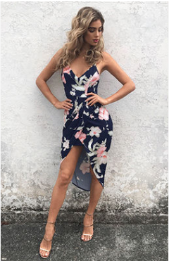 Floral Dress, Spaghetti Strap Women's Dress