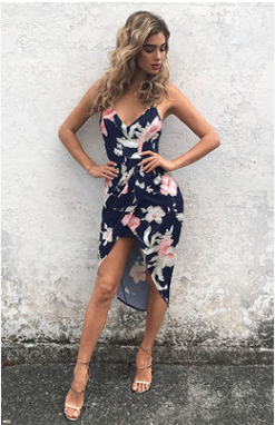 Floral Dress, Spaghetti Strap Women's Dress