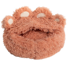 SEIMMIE Cat Bed with Cover Cave - Dog Cave Bed with Standing PawsCovered Round Kitten Bed with Hooded Blank
