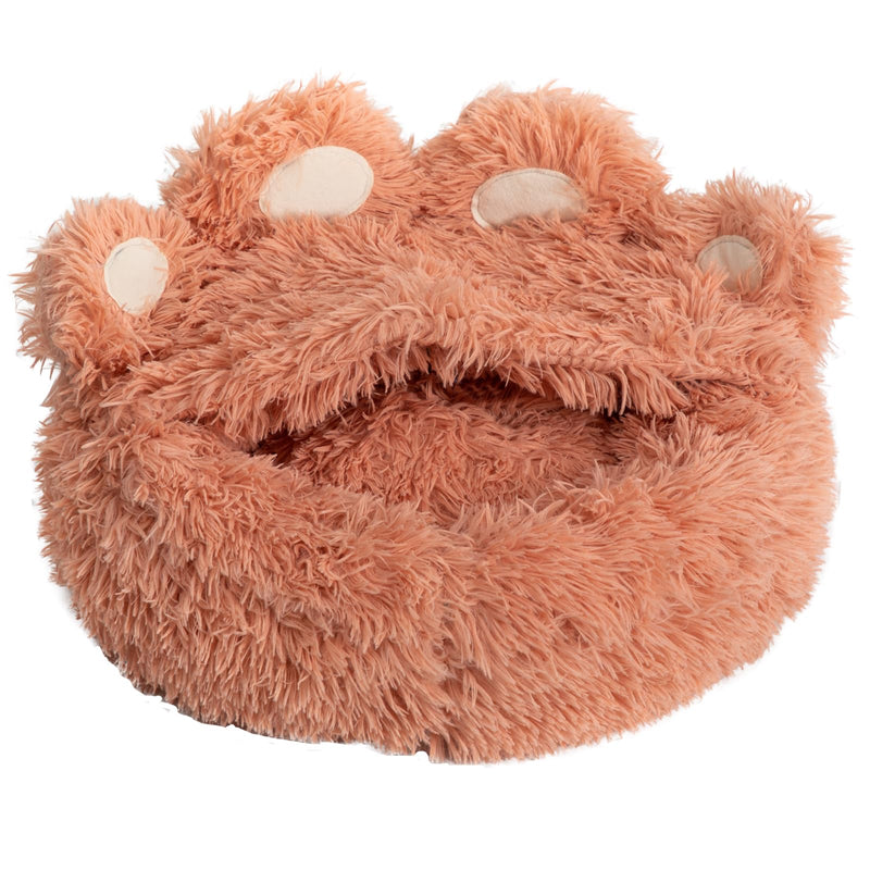 SEIMMIE Cat Bed with Cover Cave - Dog Cave Bed with Standing PawsCovered Round Kitten Bed with Hooded Blank