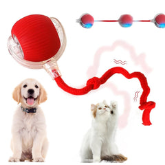 THINKKEEN Interactive Cat Toy Balls 2025 Upgraded Cat Toys for Indoor Cats Smart Self Rolling Interactive Cat Dog Ball Electric Dog Ball Toy for Bored Indoor Adult Cats Kitten Red