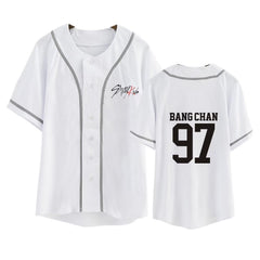 Aopostall Kpop StrayKids Baseball Jersey Hyunjin Jisung Changbin Support Tee for Men Women