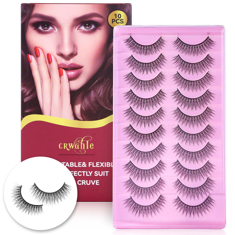 10 pairs false eyelashes natural reusable microfiber fake eyelash sweat-proof eye lashes natural and beautiful easy to wear
