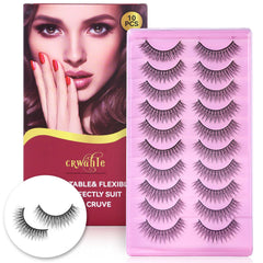 10 pairs false eyelashes natural reusable microfiber fake eyelash sweat-proof eye lashes natural and beautiful easy to wear