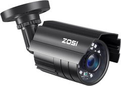 ZOSI 1080P HD TVI Security Camera for Home Office Surveillance CCTV System Bullet BNC Camera with Night Vision Black（Renewed）