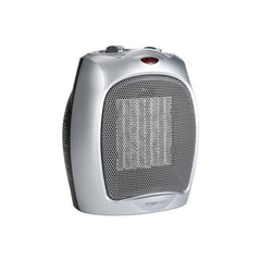 Amazon Basics Ceramic Space Heater Portable Heater for Indoor Use for Office and Home With Overheat and Tip-Over Protection Thermostat Non-Oscillating 1500W Silver 7.52"D x 6.34"W x 9.45"H
