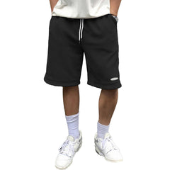 HOTake Mens Shorts Casual Beach Shorts for Men Geometric Texture Shorts Mens Golf Shorts Small Black