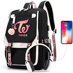 KPOP Twice Large USB Charging Travel Backpack Collection
