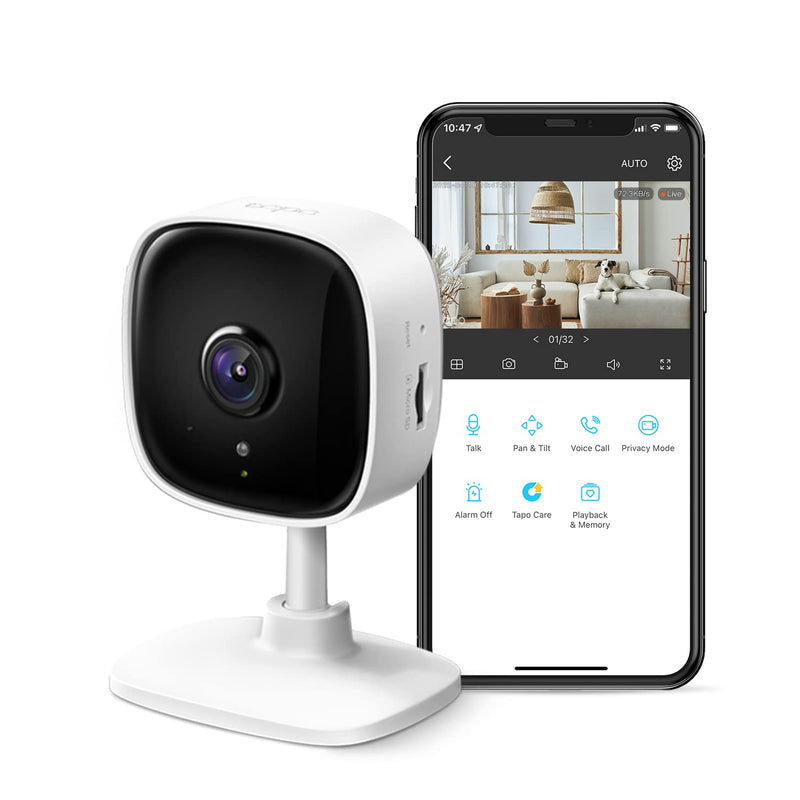TP-Link Tapo 2K Indoor Security Camera for Baby Monitor Dog Camera w/Motion Detection 2-Way Audio Siren Night Vision Cloud & SD Card Storage(Up to 256 GB) Works w/Alexa & Google Home(Tapo C110)